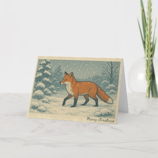 Japanischer Fox - Weihnachtskarte Karte (Vorderseite)