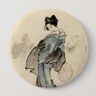 Japanischer Frau Knopf Button