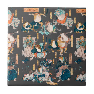 Japanischer Frog ukiyo-e Froggies Fliese