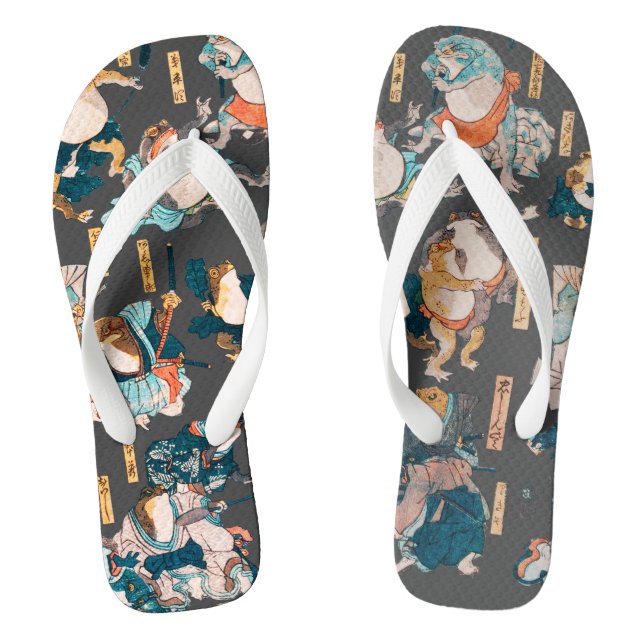 Japanischer Frog ukiyo-e Froggies Flip Flops (Fußbett)
