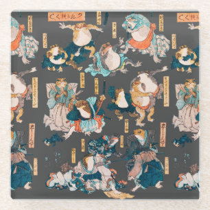 Japanischer Frog ukiyo-e Froggies Glasuntersetzer