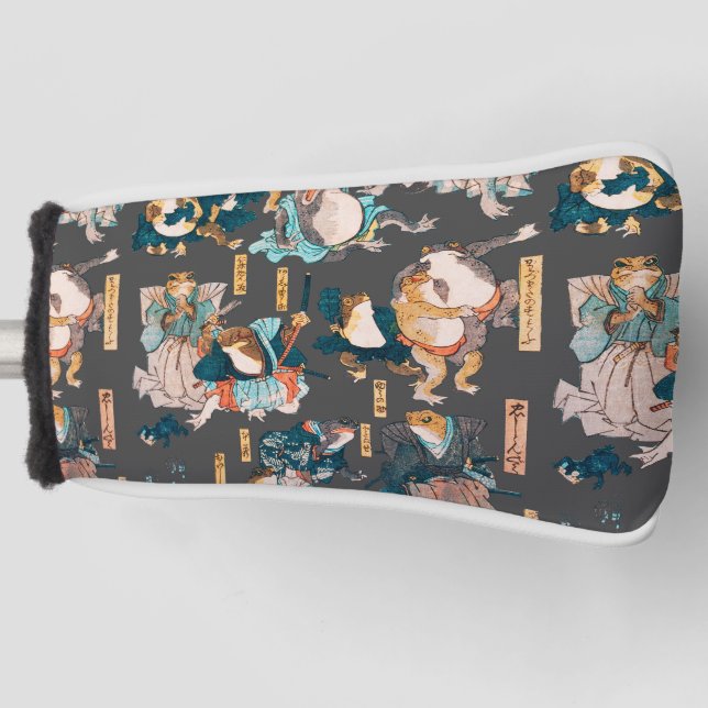 Japanischer Frog ukiyo-e Froggies Golf Headcover (Vorderseite)