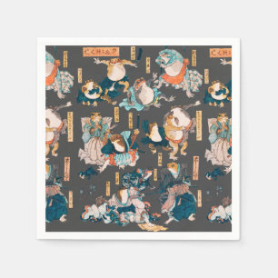 Japanischer Frog ukiyo-e Froggies Serviette