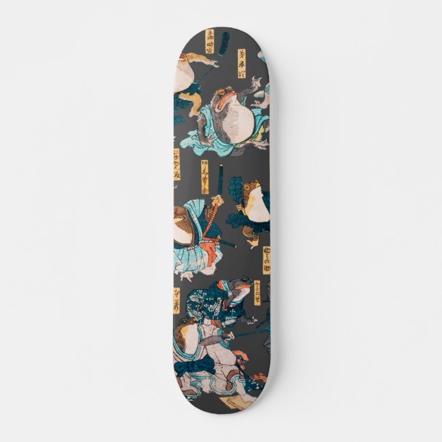 Japanischer Frog ukiyo-e Froggies Skateboard (Vorne)