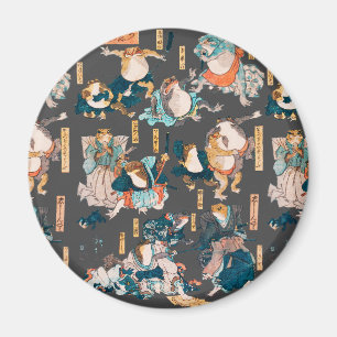 Japanischer Frog Woodblock Ukiyo-e-anime Held Magnet
