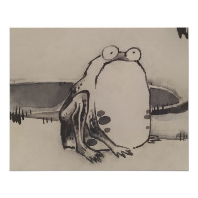 Japanischer Frosch Holzblock Kunst Gemüse und Inse Poster (Vorderseite)