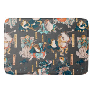 Japanischer Frosch-Holzschnitt Kuniyoshi Ukiyo-e Badematte