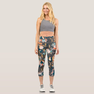Japanischer Frosch-Holzschnitt Kuniyoshi Ukiyo-e Capri Leggings
