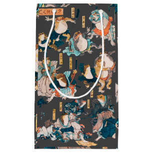 Japanischer Frosch-Holzschnitt Kuniyoshi Ukiyo-e Kleine Geschenktüte