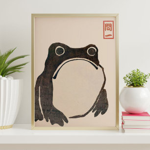 Japanischer Frosch-Kunstdruck Stil von Matsumoto Poster