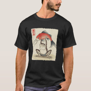 Japanischer Frosch mit Koi-Karpfenfisch Nishikigoi T-Shirt