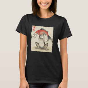 Japanischer Frosch mit Koi-Karpfenfisch Nishikigoi T-Shirt