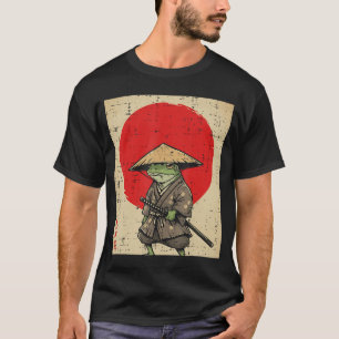 Japanischer Frosch Samurai Katana Sonne Kimono Kun T-Shirt