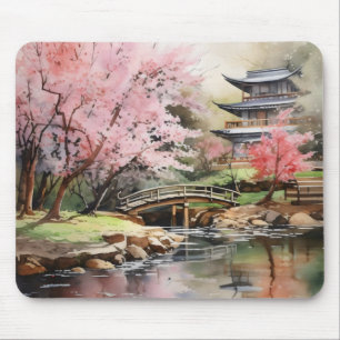 Japanischer Frühlingsgarten Mousepad