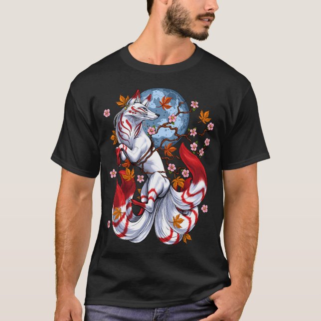 Japanischer Fuchs Kitsune T-Shirt (Vorderseite)