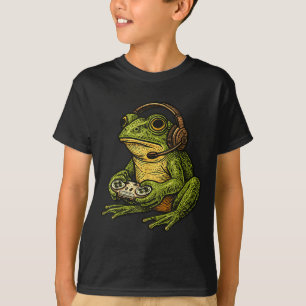 Japanischer Gamer Frosch Kunst Männer Frauen Junge T-Shirt