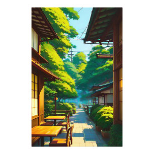 Japanischer Garten Außencafé Fotodruck