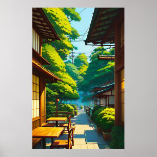 Japanischer Garten Außencafé Poster
