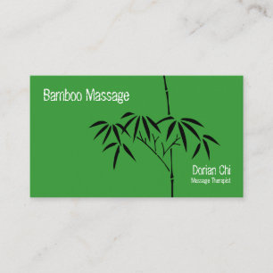 Japanischer Garten Bamboo Branch Massage Therapeut Visitenkarte