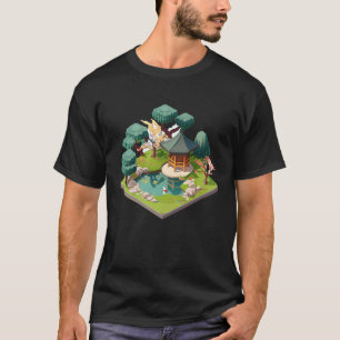 Japanischer Garten Bonsai Baum Teich Schrein isome T-Shirt