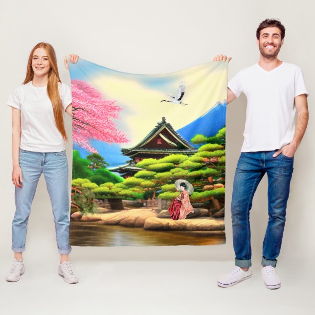 Japanischer Garten Fleecedecke (Beispiel)