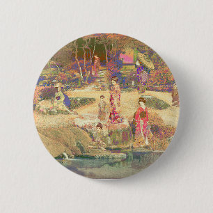 Japanischer Garten II / Gewaschene Edition Button