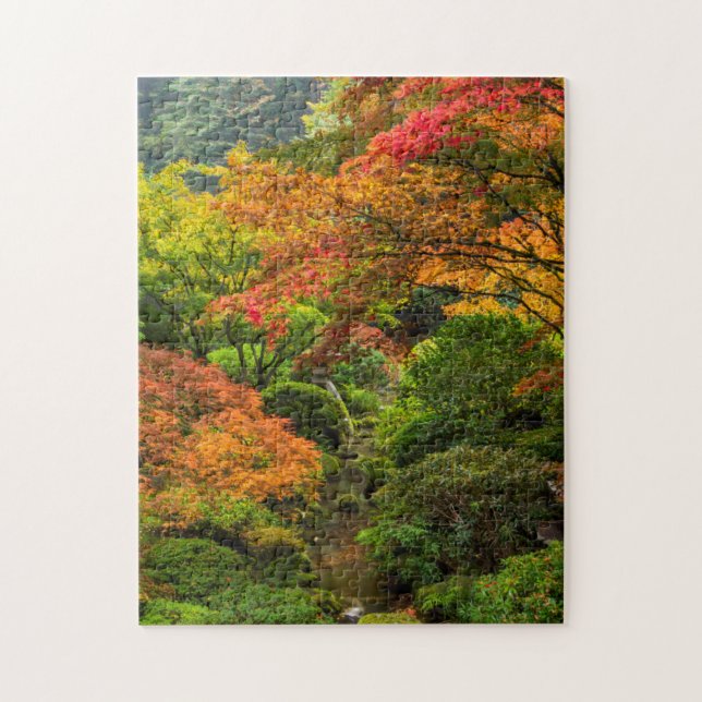Japanischer Garten im Herbst in Portland, Oregon 2 Puzzle (Vertikal)