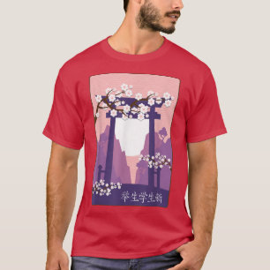 Japanischer Garten Japanisches Torii Japan Samurai T-Shirt