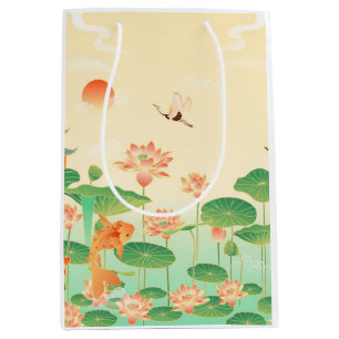Japanischer Garten Koi-Teich und Seerosen Kunst Mittlere Geschenktüte