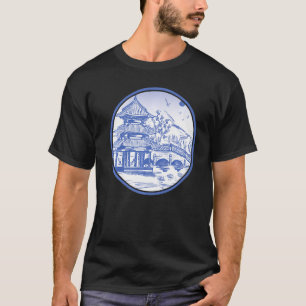 Japanischer Garten Linie Japan Tempel Japanische Ä T-Shirt