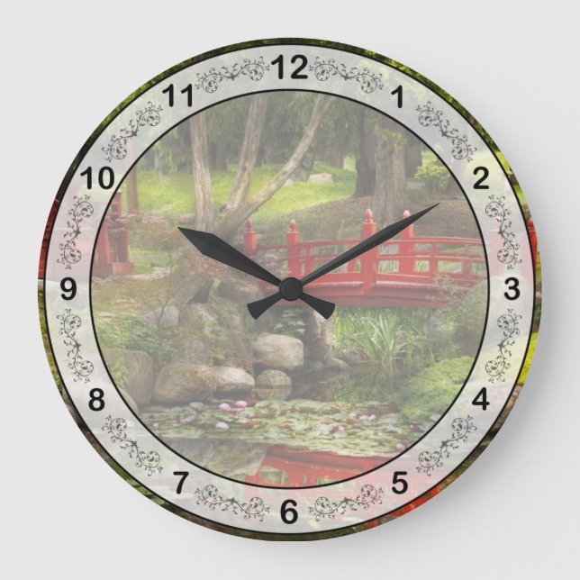 Japanischer Garten - Meditation Große Wanduhr (Vorderseite)