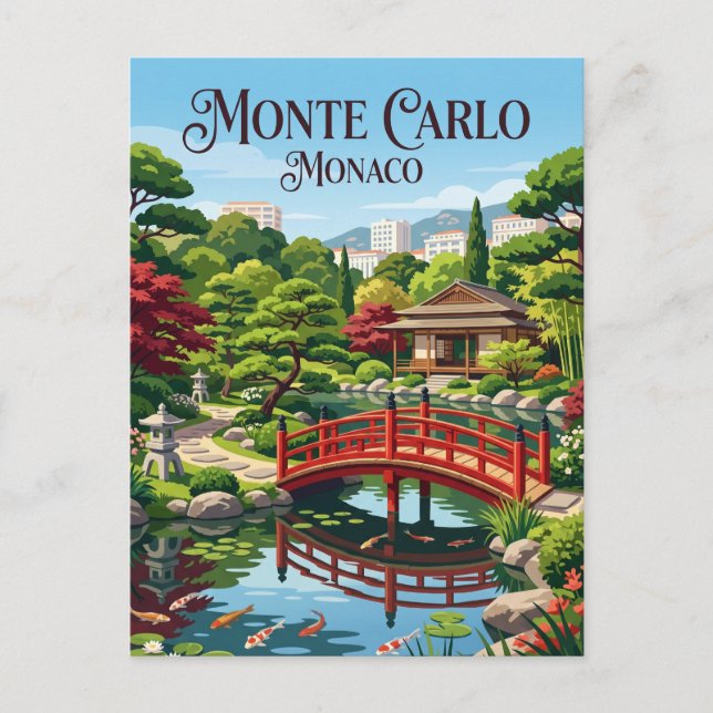Japanischer Garten Monaco Postkarte (Vorderseite)