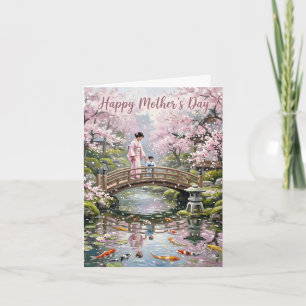 Japanischer Garten Mutter & Kind Muttertag Karte