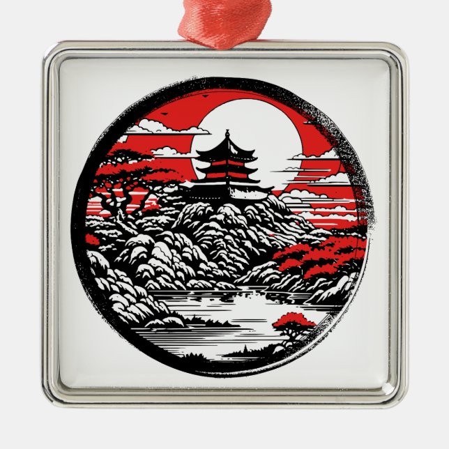 Japanischer Garten Ornament Aus Metall (Vorne)