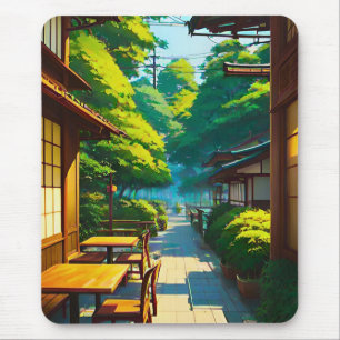Japanischer Garten Outdoor-Café Mousepad