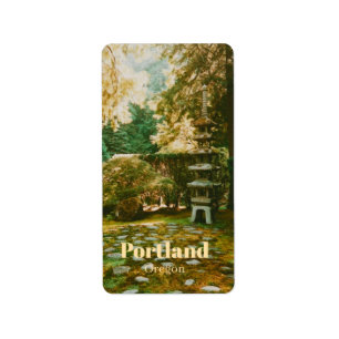 Japanischer Garten, Portland, Oregon Souvenir Adressaufkleber