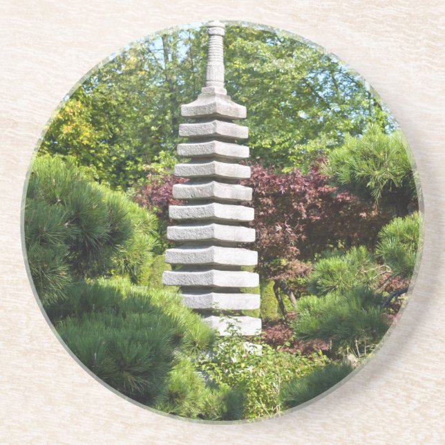 Japanischer Garten Sandstein Untersetzer (Vorne)