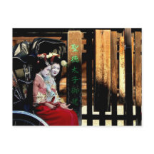 Japanischer Geisha in einer Rickshaw