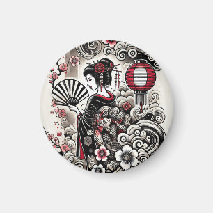 Japanischer Geisha Magnet mit elegantem Design