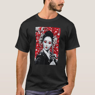 Japanischer Geisha-Schirm-Tuschewaschbild-Souvenir T-Shirt