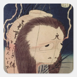 Japanischer Geist Quadratischer Aufkleber