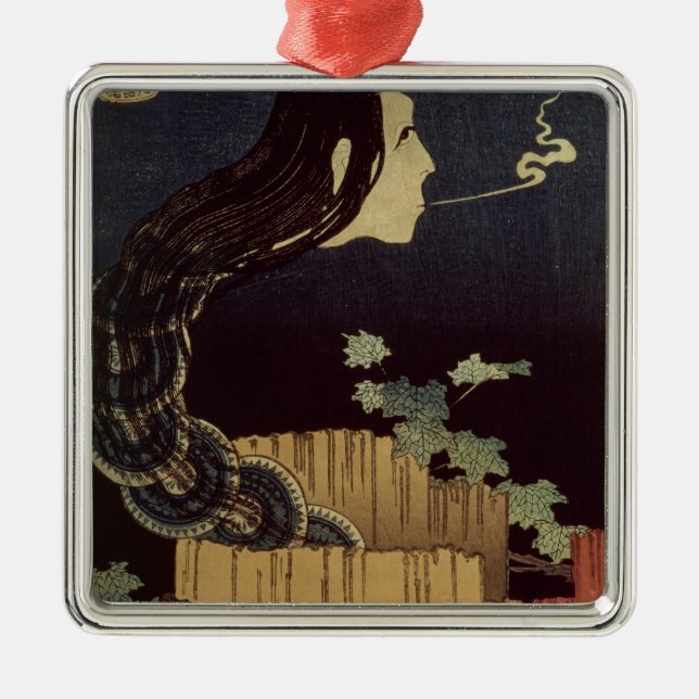 Japanischer Geist Silbernes Ornament (Vorne)