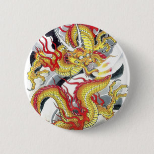Japanischer Gelber Drache Button