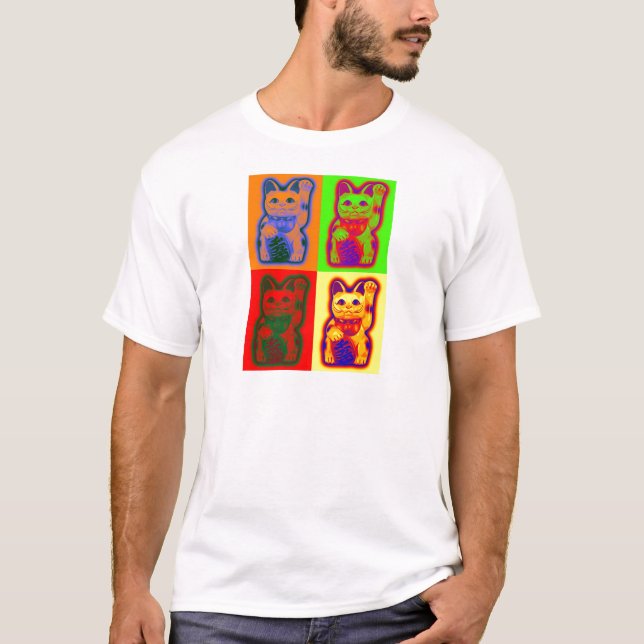 JAPANISCHER Geld CAT Maneki Neko T-Shirt (Vorderseite)