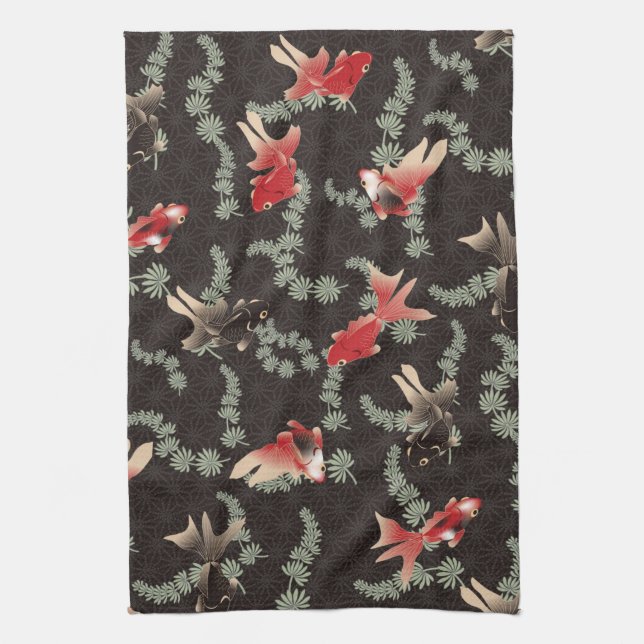 Japanischer Goldfisch Geschirrtuch (Vertikal)