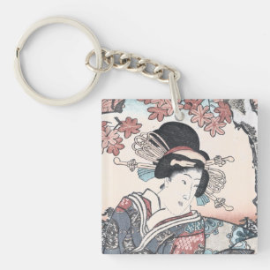 Japanischer Herbst Ukiyo-e Momijigari kein Schlüsselanhänger