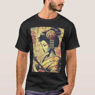 Japanischer Hipster Geisha Katana Vintage Frauen M T-Shirt