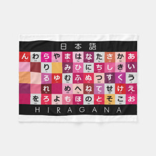 Japanischer Hiragana-Tisch Fleecedecke
