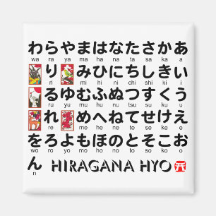 Japanischer Hiragana-Tisch (Hanafuda) Magnet