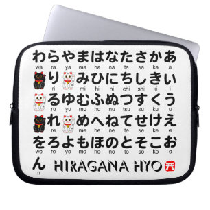 Japanischer Hiragana-Tisch (Lucky Cat) Laptopschutzhülle